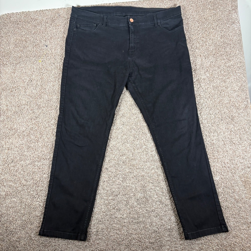 Mugsy Jeans FLX3NSQ Mens Black Stretch Slim Straight Denim Pants 42x30